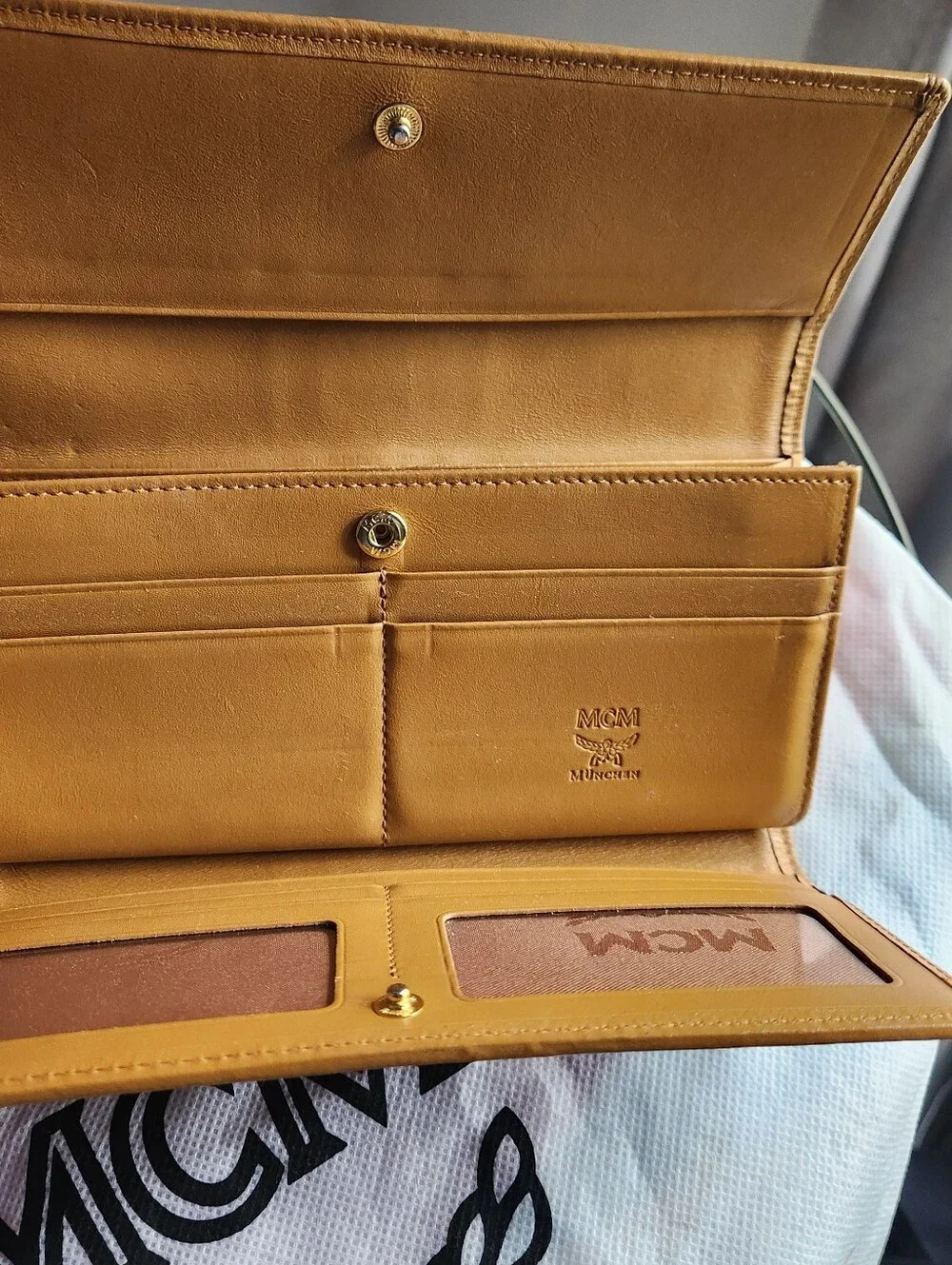 MCM Cognac Monogram Boston satchel 6 pc set EUC